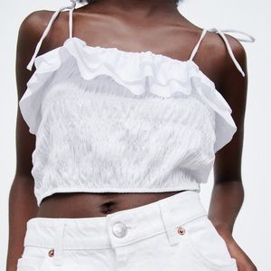 Zara - Ruffled Crop Top